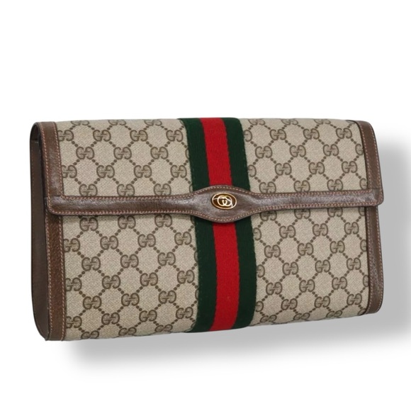 Gucci Large Ophidia Sherry Line Supreme GG Monogram Clutch - Picture 3 of 14